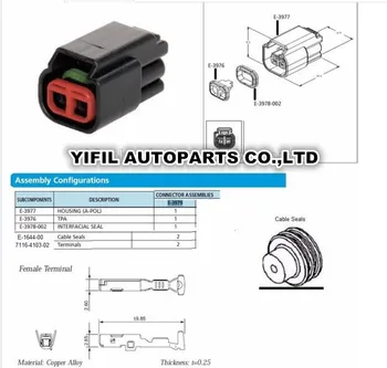 

100pcs/lot 1.5mm 2 Pin/Way Female Device Connector E3979 Auto Ignition Coil Sealed Wire Harness Connector