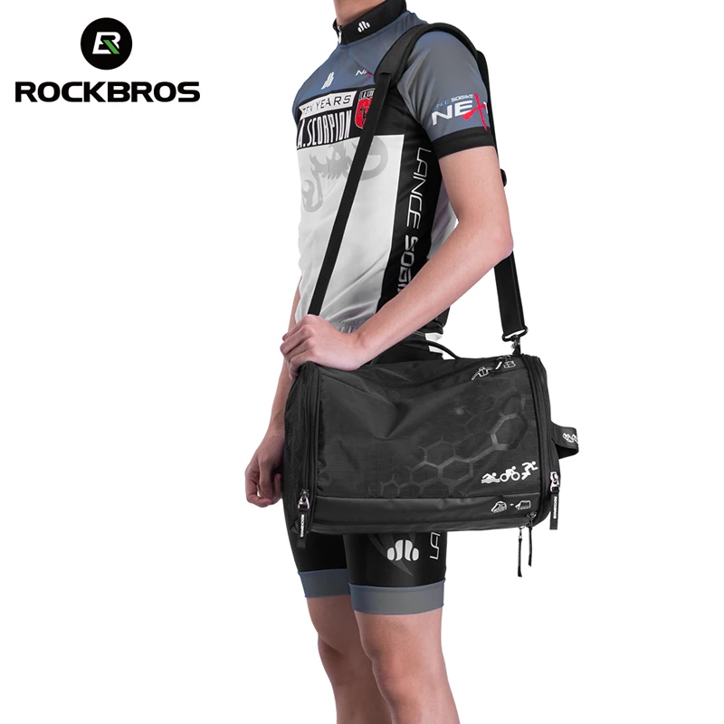 ROCKBROS 20L спортивные портативные сумки водонепроницаемые большой емкости для хранения на открытом воздухе с бесплатным дождевиком многофункциональные сумки для тренажерного зала и путешествий