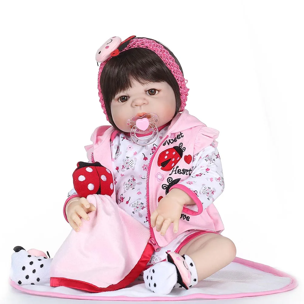 

56CM/22inch Vinyl Jointed Reborn Doll Lifelike Newborn Baby Toy for Kids Playmate Christmas Gift FJ88