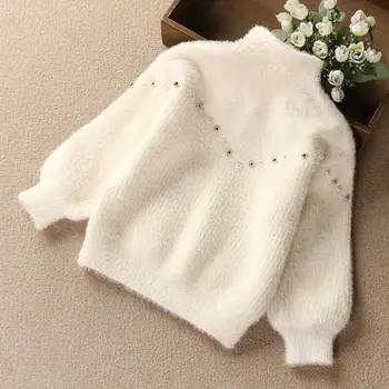 

Spring Fall Toddler Teen Child Clothing Girls Pullover Sweaters Long Puff Sleeve Kids Knit Sweater Tops 6 8 10 12 Years JW4389A