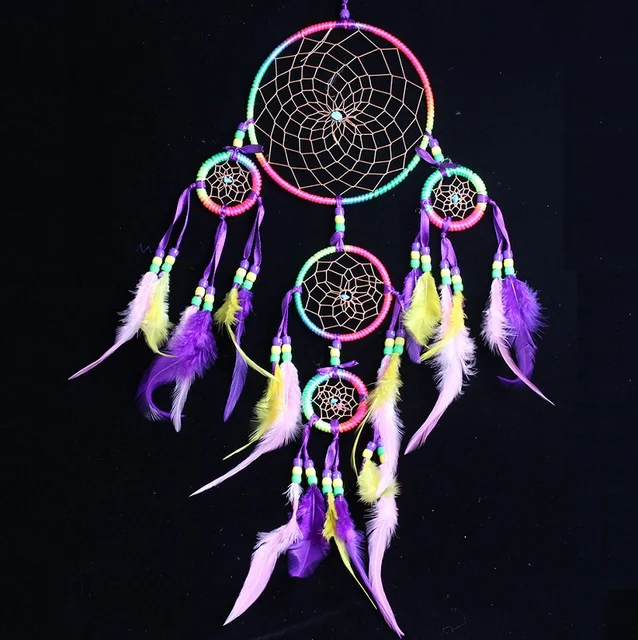 Handgefertigter Traumfänger Mit Federn - Vintage Design Für Wanddekoration & Guten Schlaf