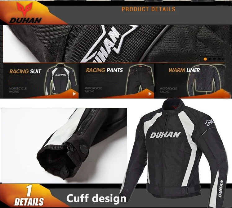 DUHAN moto rcycle Racing теплые защитные байкерские куртки и брюки костюмы 600D Оксфорд хлопок лайнер комплект одежды