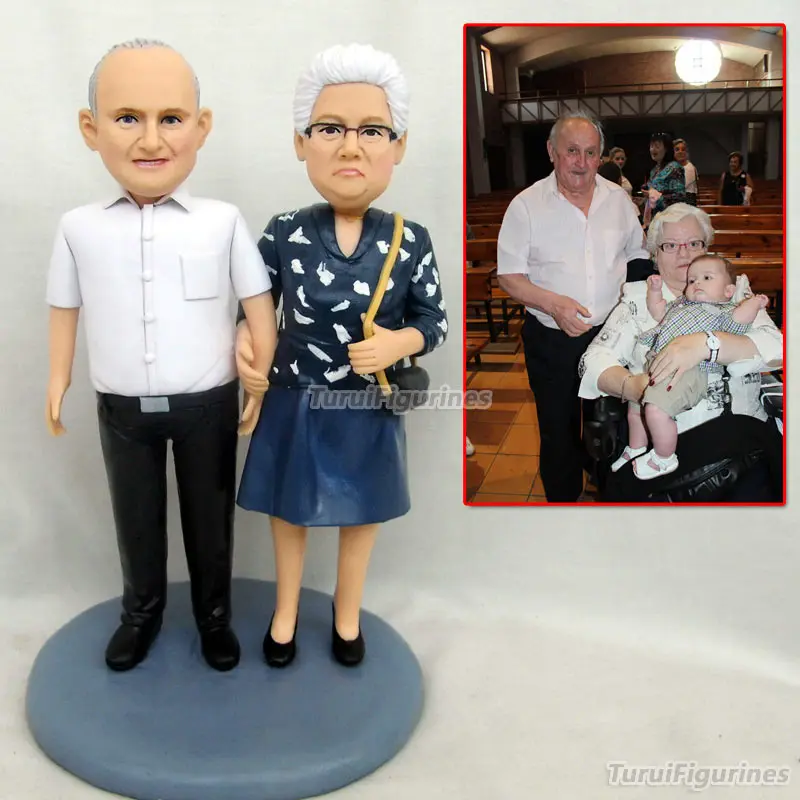 Grandparent Статуэтка bobblehead пользовательские украшения на день рождения подарок кукла пользовательский подарок для мужей свадебное украшение