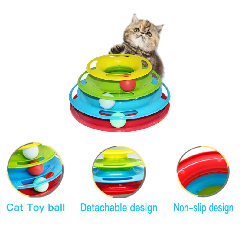 Cat Toy Trilaminar Pet Toys Cat Track Ball Dish Funny Disk Interactive Amusement Plate Game Play Disc Turntable Toy Cat Supplies Cat Toy Trilaminar Pet Toys Cat Track Ball Dish Funny Disk Interactive Amusement Plate Game Play Disc Turntable Toy Cat Supplies