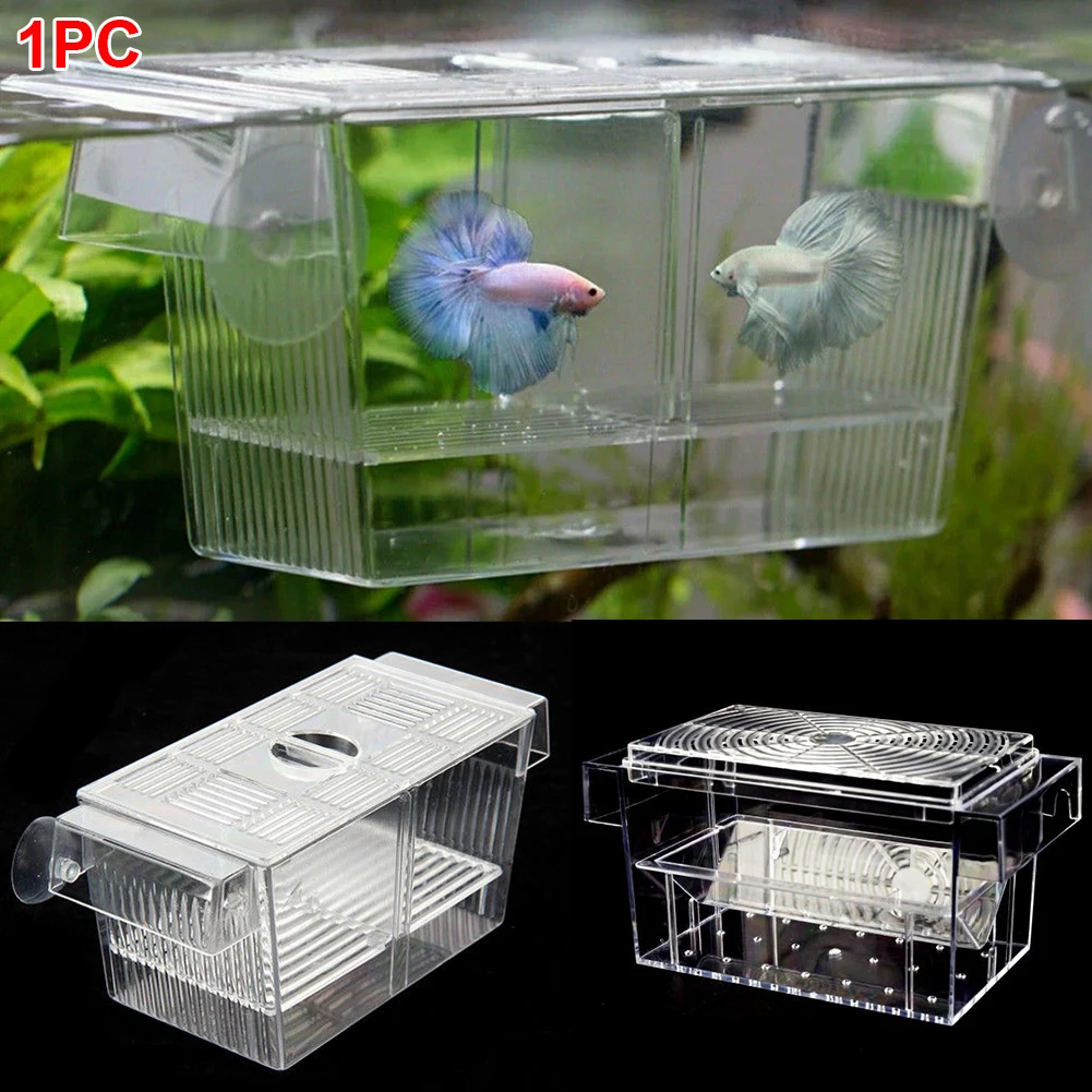 

Guppies Isolation Aquarium Hatchery Trap Breeder Fry Floating Incubator Fish Breeding Box Transparent Cage Mini House Tank