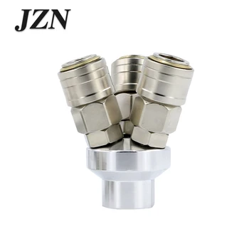 

C-type pneumatic quick connector self-locking circular three ventilation tube fast injection bi-directional hose