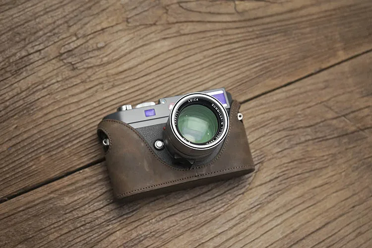 Mr. Stone ручной работы из натуральной кожи чехол для камеры видео половина сумка для Leica M9 M9P мм M-E ME камера Ретро винтажный Чехол - Цвет: Coffee FMW