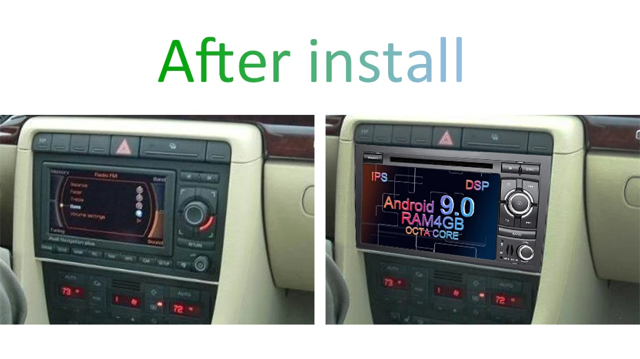 Perfect DSP 4G 64G Android 9.0 IPS Car DVD PLAYER For AUDI A4 GPS IPS stereo multimedia navigation RADIO RECEIVER tape recorder 4