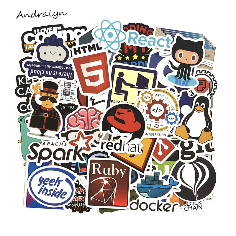 

50Pcs/Set Geek Graffiti Stickers Programming Stickers Java PSH For Luggage Motorcycle Laptop Skateboard Adesivos Phone