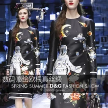 Шелковая органза атласной ткани роскошный цифровой струйной пользовательские шелковой органзы Ткань 100 шелк ткани платье шелковой ткани