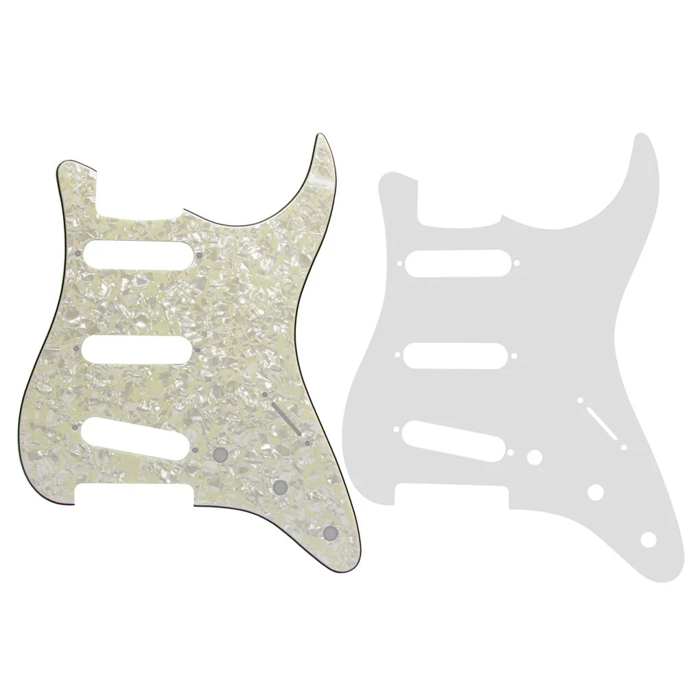 FLEOR 4Ply состаренная перламутровая Гитара Pickguard Strat SSS задняя пластина без монтажного отверстия Аксессуары для электрогитары