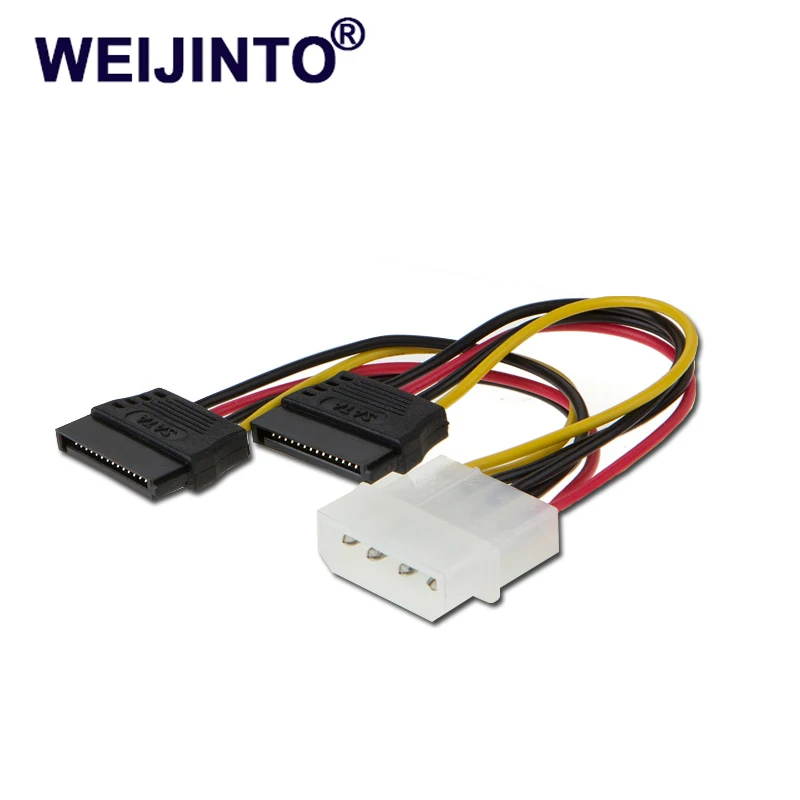2pcs IDE 4 Pin Molex 2 of 15 Pin Serial ATA SATA double SSD HDD Power ...