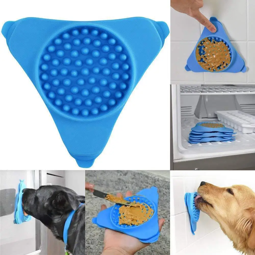 

Treat Dispensing Mat Suctions to Wall for Pet Bathing, Grooming, and Dog Training