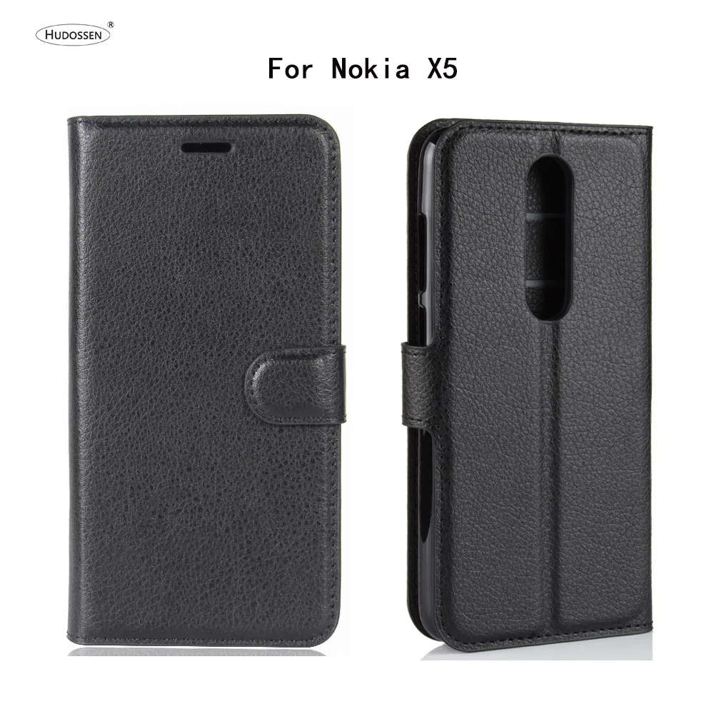 HUDOSSEN For Nokia X5 TA-1109 Case Luxury Wallet PU Leather Back Cover Phone 5.1 Plus Flip Protective Bag Skin | Мобильные телефоны