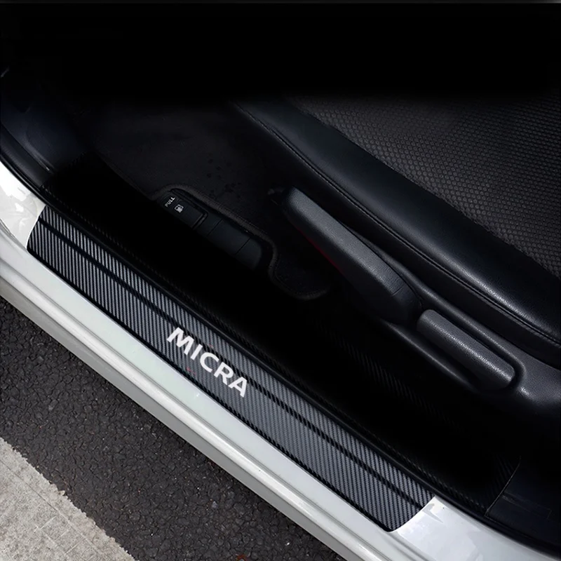 Виниловая наклейка для Nissan MICRA из углеродного волокна защитная Накладка на порог