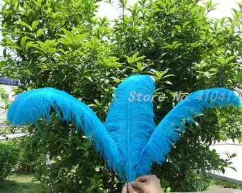 

Top Quanlity 10pcs 45-50cm Blue Color Ostrich Feathers Plumes For Weeding Party Performance Craft DIY