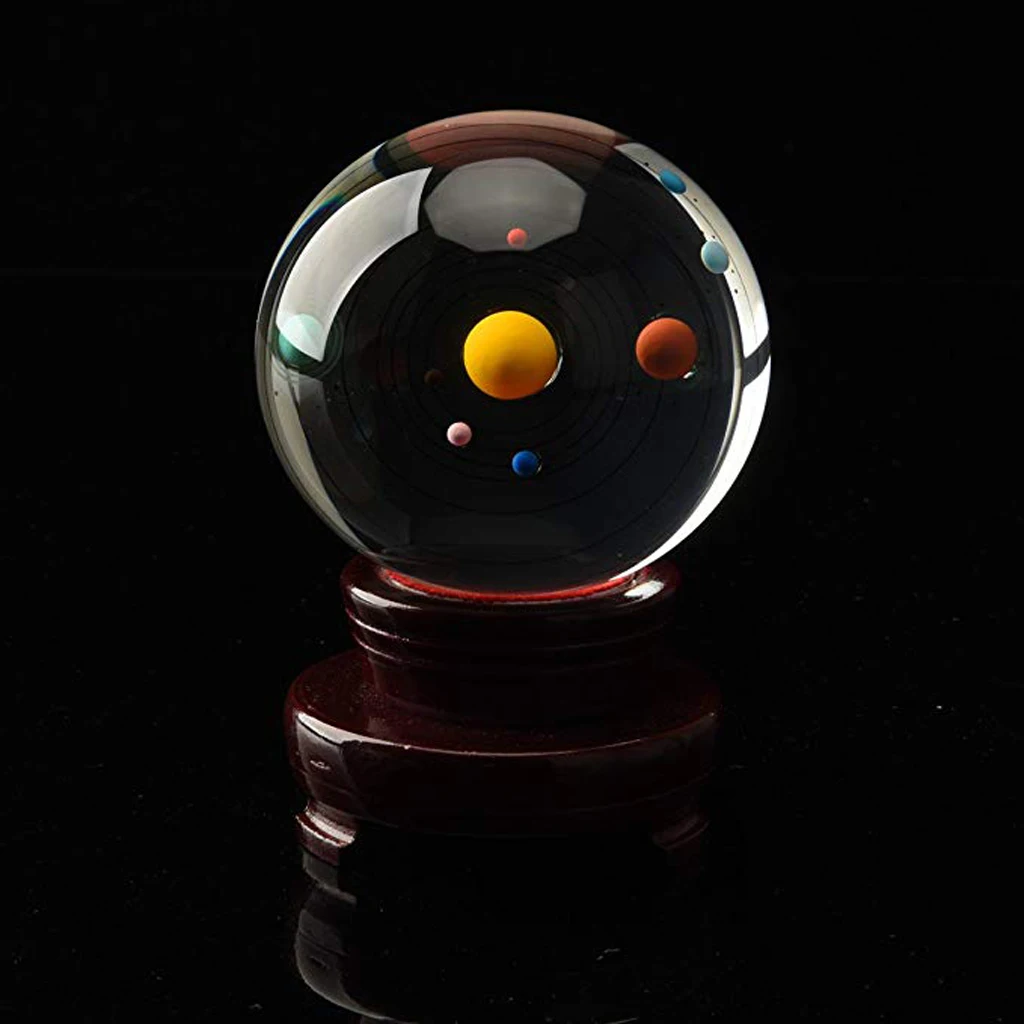 80mm Solar System Crystal Ball Astronomical Science Model Photography Photo Props Home Office Decor