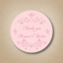 Personalized Pink Wedding Party Favor Labels ,Stickers Customized Wedding Favors Thank You Sticker on Wine Bottle