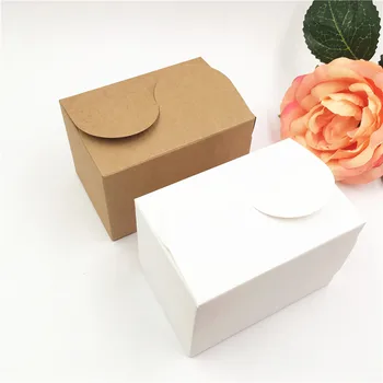 

24pcs/lot 9x6x6cm Natural Kraft Paper Cake Boxes For Cookie Candy Nuts Wedding Birthday Party Gift Cardboard Paper Container