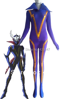 

Purple Casshern Sin Dio Purple Spandex Superhero Costume Party Halloween carnival costumes