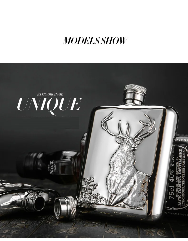 high quality luxury 6 OZ 304 stainless steel wine hip flasks wine