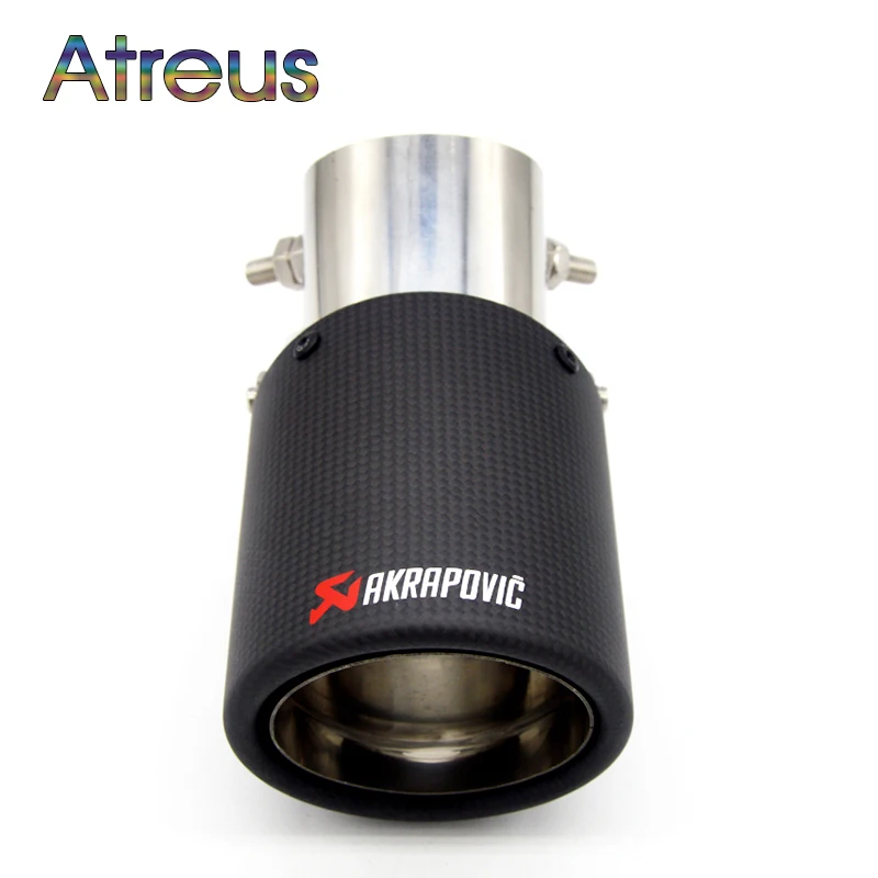 

1PCS Akrapovic Carbon Car Exhaust Pipe Tip Modified For Hyundai I30 solaris accent Peugeot 307 207 Suzuki Swift Sx4 Accessories