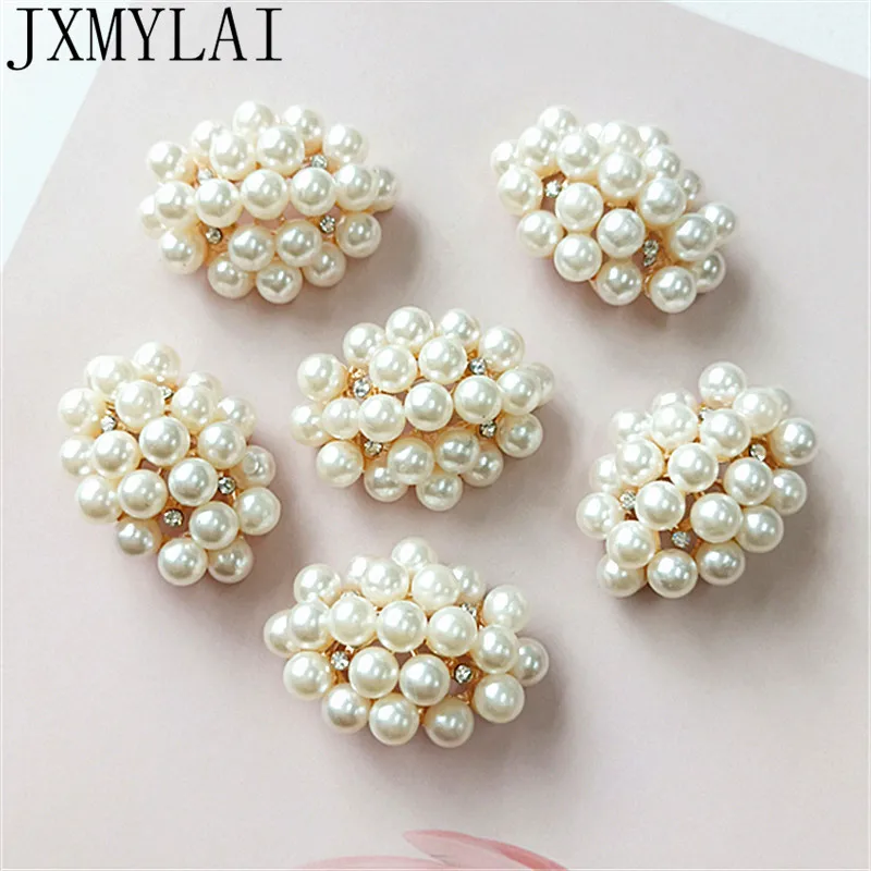 

10 PCS 21mm*28mm Fashion Metal Alloy Crystal Rhinestone Imitation Pearl Connectors Charm Findings For Jewelry Making
