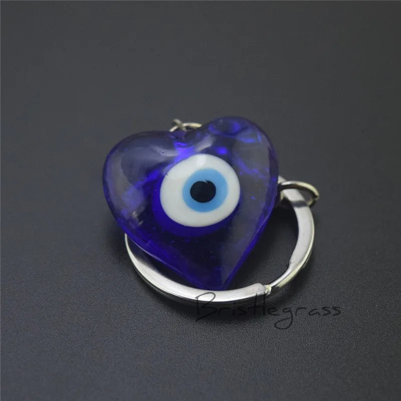Турецкая синяя цепочка для ключей в форме сердца со сглаза из щетиной, кольцо-держатель, амулеты, подвески на удачу, защита от благословения
