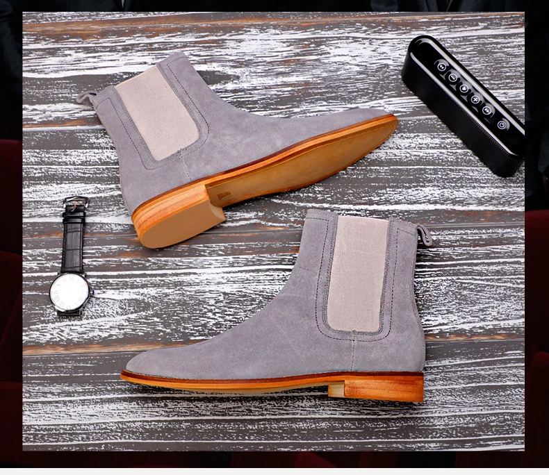 Men's Boots Casual Men Shoes Winter Mid-Calf Chelsea Boots Men Boot Genuine Leather Ankle Autumn Men Winter Boots Big Size 45-48 (1)