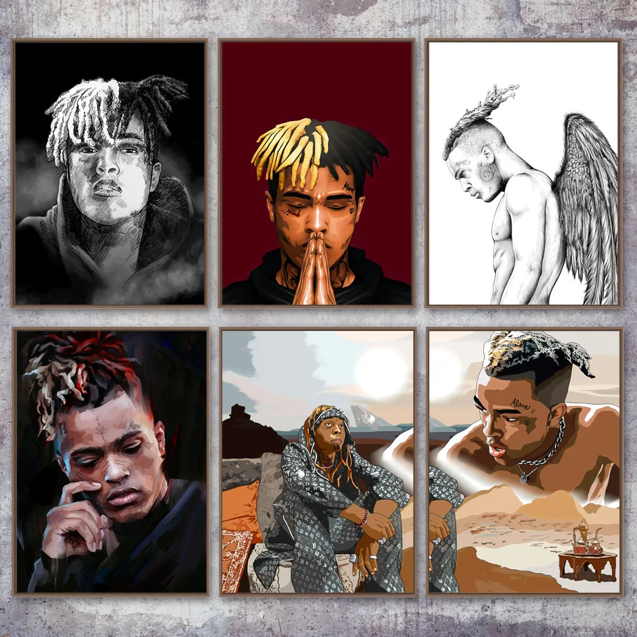 

Home Decor HD Prints Nordic Style XXXTentacion Rapper Painting Wall Artwork Canvas Modern Picture Poster Modular For Living Room
