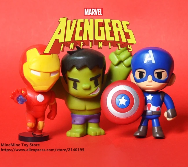 

DISNEY Marvel Avengers Iron Man Hulk Captain America 8cm Action Figure Anime Mini PVC Collection Figurine Toy model for children