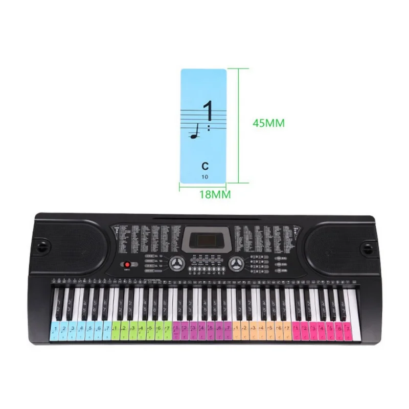 88/61/54 Keys Piano Keyboard Sound Name Stickers Piano Keyboard Removable Electronic Keyboard Stickers Music Decal Label Note
