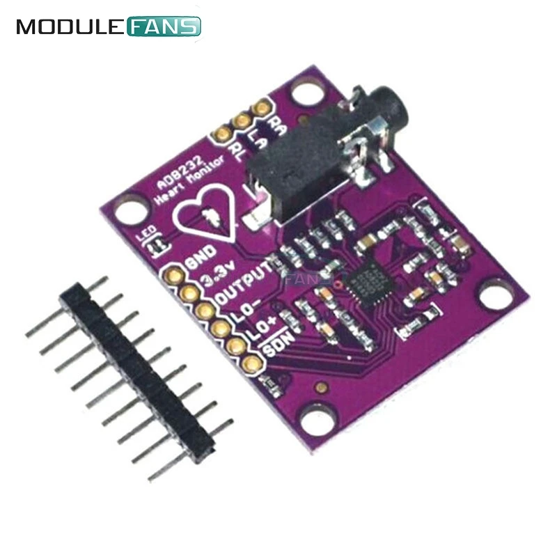 

AD8232 Single Lead Heart Rate Monitor ECG Developemt Board Module for Arduino Compatible Diy Kit Electronic PCB Board Module