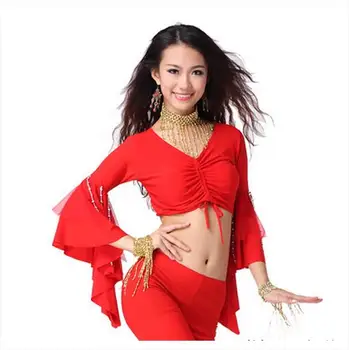 

New arrival crystal cotton belly dance top momen half sleeves belly dance tops 9 colors sexy tops