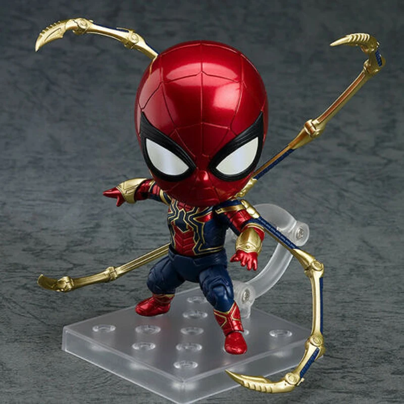 

Cute 4" Nendoroid Marvel Hero Spider-man Iron Spider Infinity War #1037 Boxed 10cm PVC Action Figure Model Doll Toys Gift