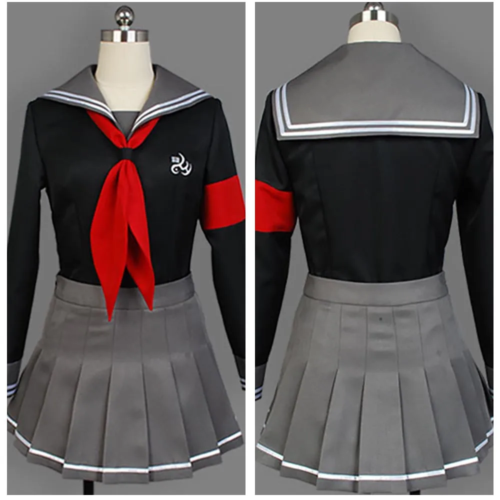 Super DanganRonpa 2 Cosplay Peko Pekoyama Costume include Top Skirt Neckerchief Full Sets For Adult Women | Тематическая одежда и