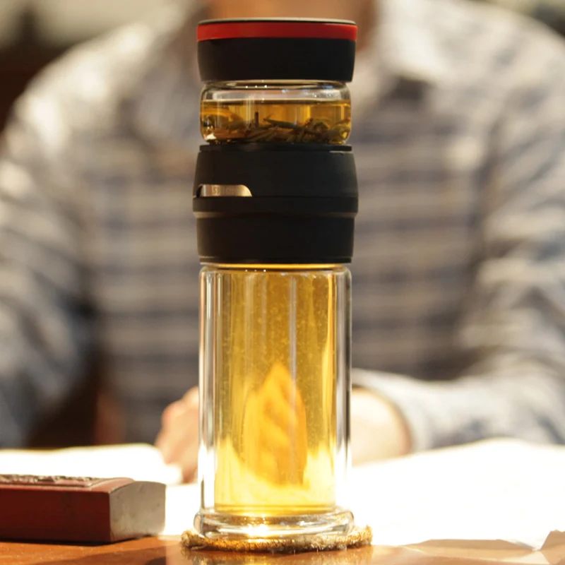 Термокружка с двойной стеклянной стенкой и фильтром 450 мл|thermo mug|thermos tea mugthermos 450ml |