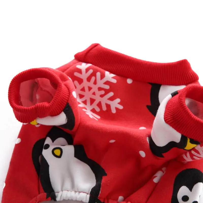 Милая собака щенок Рождественский Костюм Снежинки Пингвин пальто осень-зима теплый мягкий, для собак Одежда