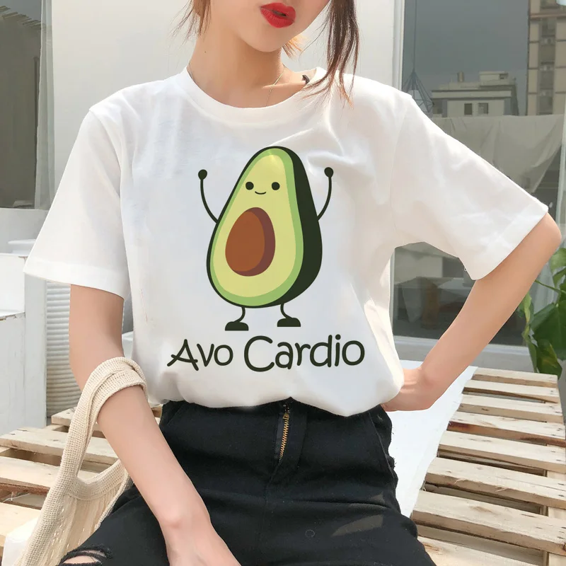 Авокадо веганская Милая Футболка маленькая мультяшная свежая Harajuku футболка Ullzang Топ Женская Повседневная футболка модная футболка с коротким рукавом - Цвет: 4572