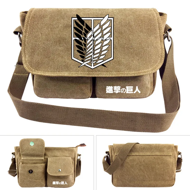 Сумка через плечо Attack on Titan Japan Anime Холщовая школьная сумка тоут с рисунком|canvas