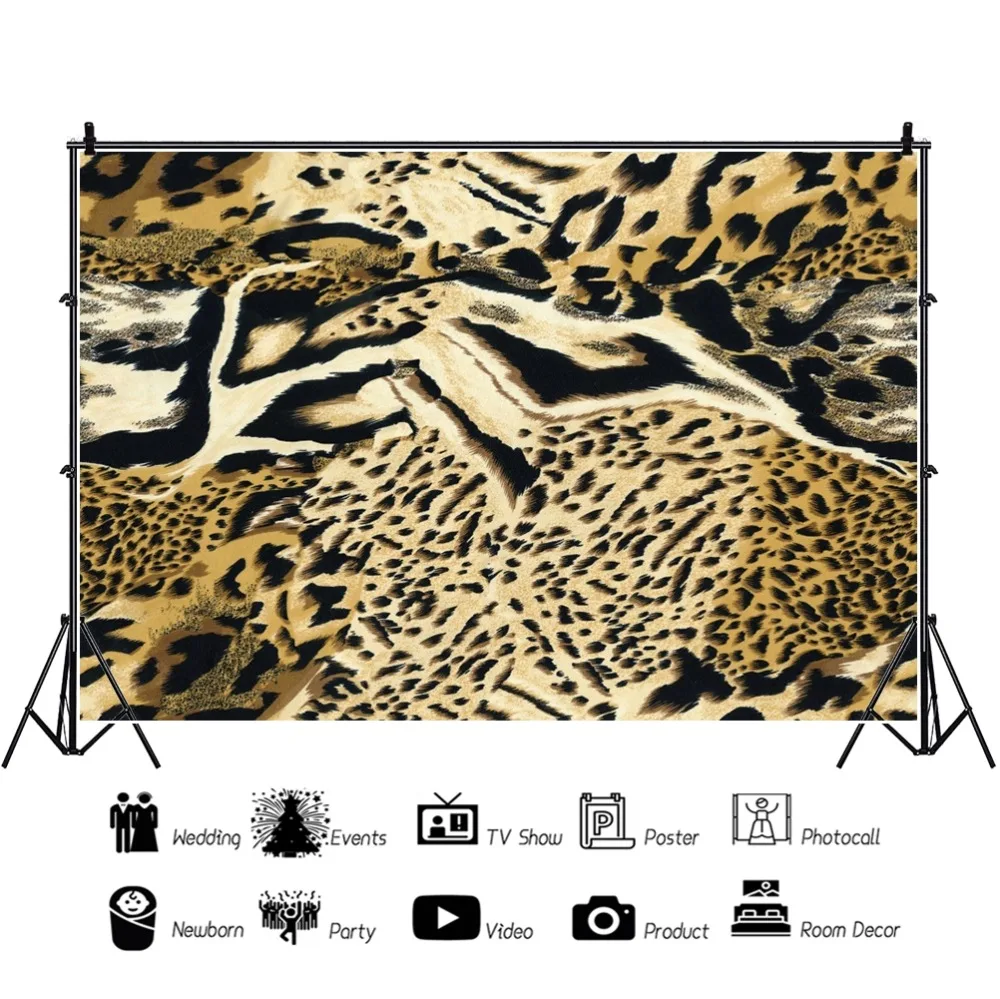 Photo Backgrounds Surface fur Leather Leopard Pattern Texture Wallpaper Portrait Photography Backdrops Photocall Photo Studio