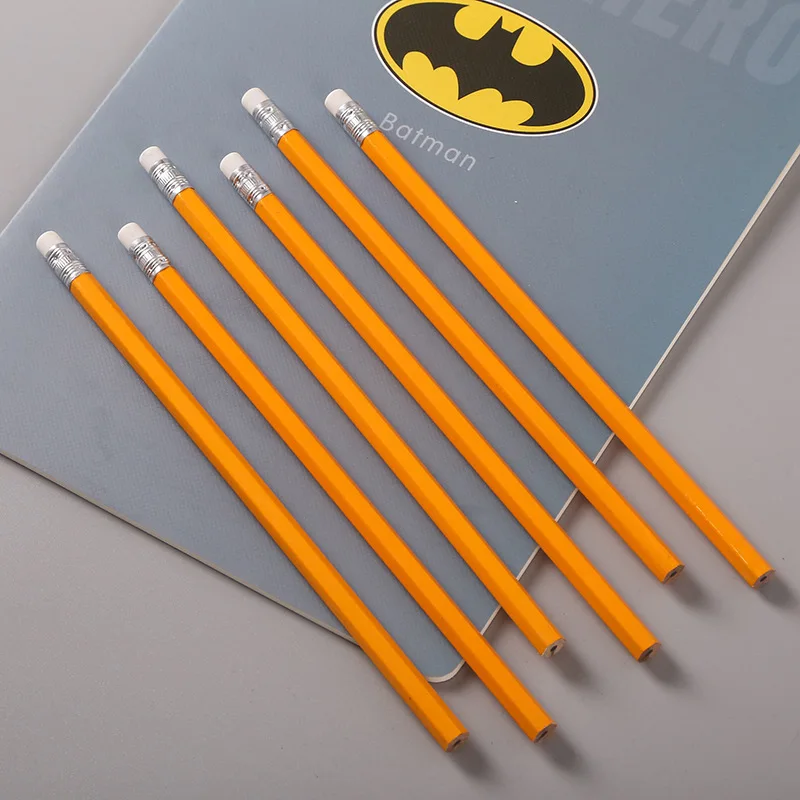 Простой деревянный карандаш высокого качества, деревянный HB основной карандаш, белый резиновый карандаш для студентов, школьные карандаши - Цвет: 6 pencils