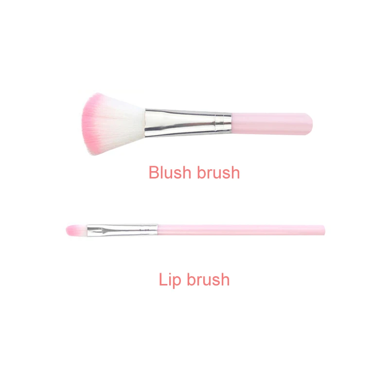 YALIAO 5pcs Pink Cosmetic Brush Set Eyeshadow Eyebrow Lip Brush Nylon Hair Make Up Brushes High Quality Powder Brush Makeup Tool