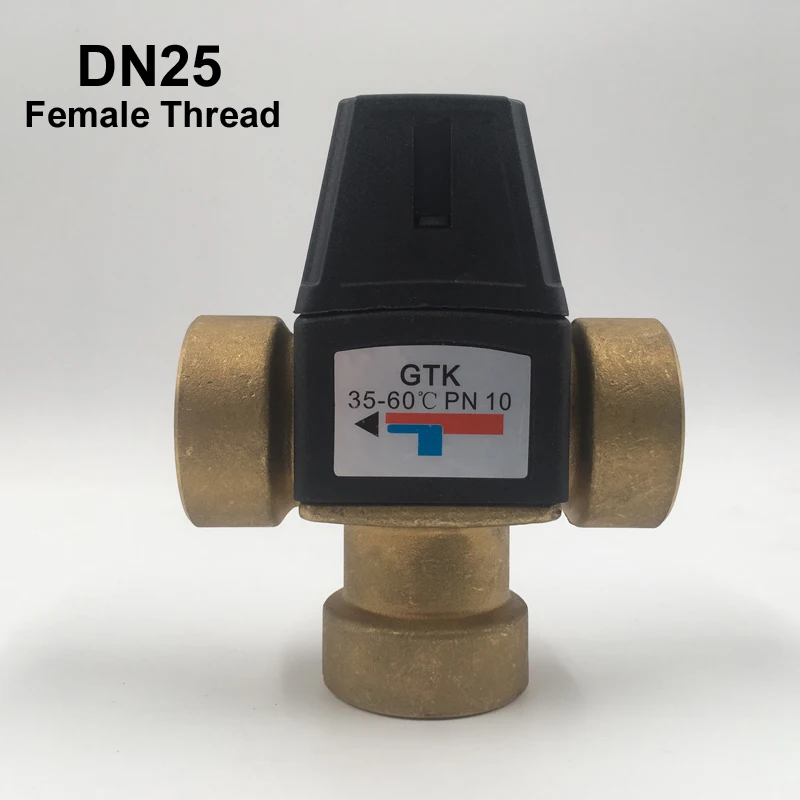 

1" Female Thread 3 Way Brass Thermostatic Mixing Valve DN25 Solar Water Heater Valve 3-Way Thermostatic Mixer Valve