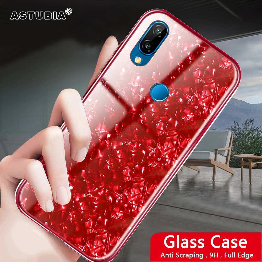 

Luxury Tempered Glass Case For Huawei Honor 10 P20 Pro Cover Hard Shell Pattern Coque Cover For Honor View 10 Play Nova 2S Case