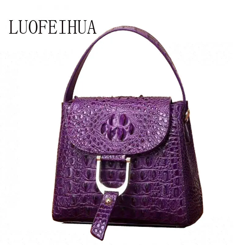 Véritable Cuir Nouvelle Modèle Main Femmes 2019 De blue Designer Les Marque À Crocodile Pour Sac black En Sacs Luxe Purple uF1J3TlKc