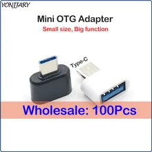 100 шт оптом mi ni usb type C OTG адаптер для samsung S10 S9 Xiaomi mi 9 OTG конвертер данных для huawei Honor mate P20 P30 Pro