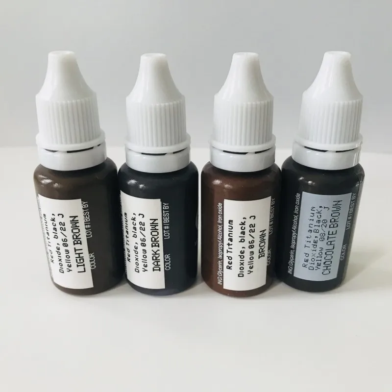 

4PCS Permanent Makeup Pigments Ink Cosmetic Tattoo Ink Eyebrow Microblading Pigment for brows hair strokes