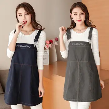 

2018 new radiation pregnant women skirt four seasons loaded Korean fashion letter printing dress