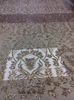 

JRB-101909 Glitter mesh tulle fabric embroidery clothing material with glued glitter